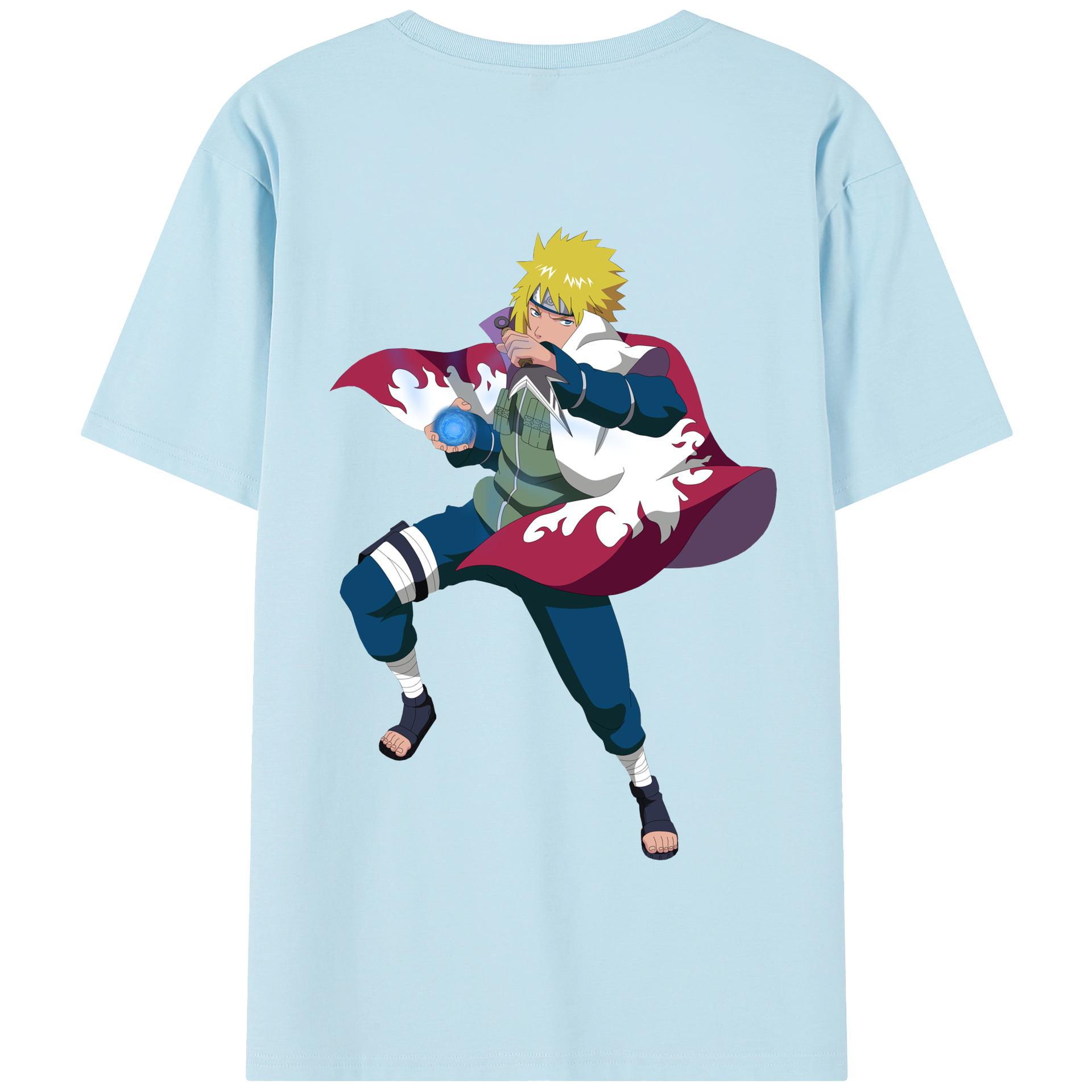 （画像用） NARUTO -ナルト- 波風 ミナト Namikaze Minato 綿100％半袖Tシャツ（背面プリント）